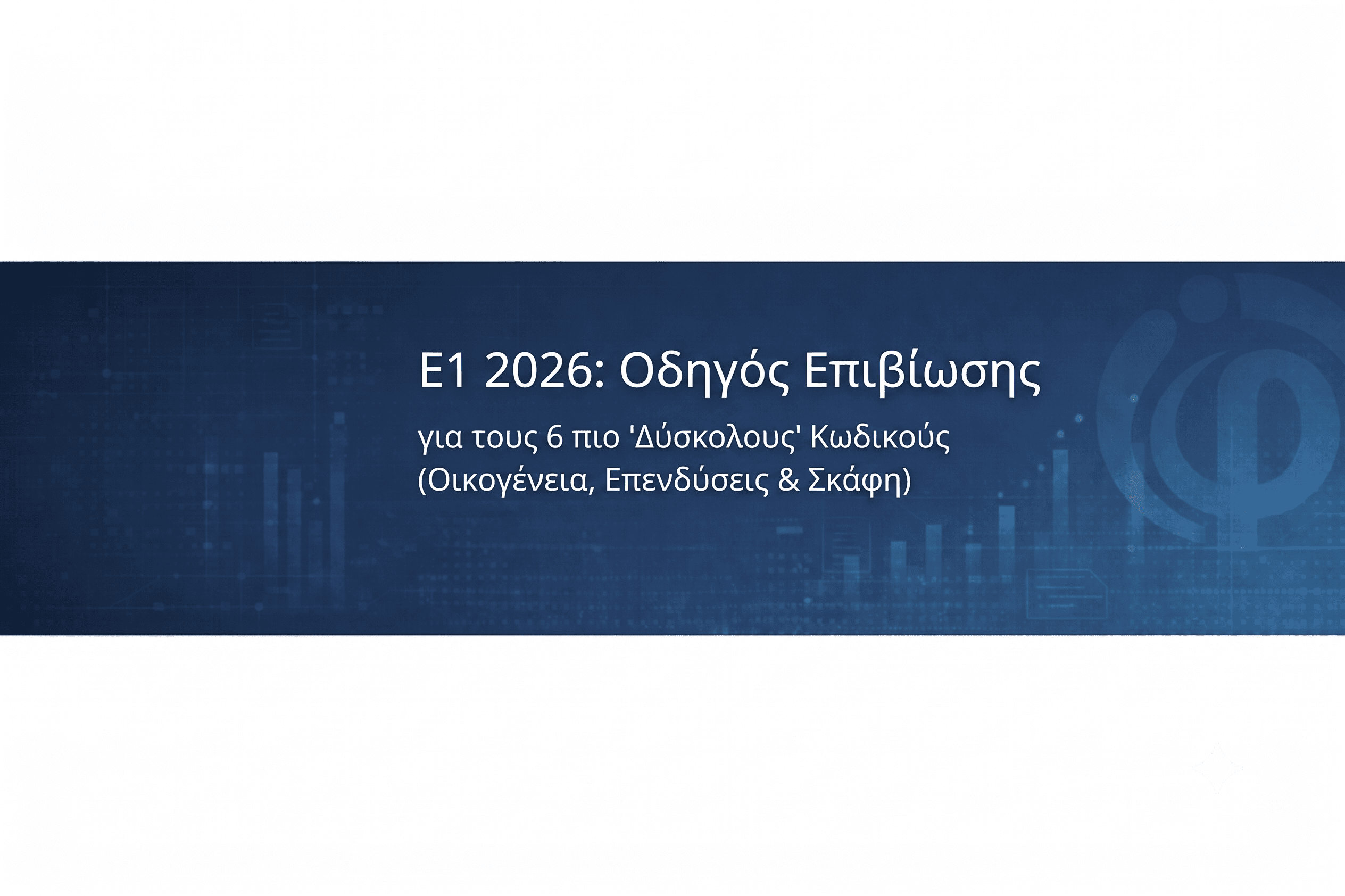 Ε1 2026: Οδηγός Επιβίωσης για τους 6 πιο "Δύσκολους" Κωδικούς (Οικογένεια, Εισοδήματα Εξωτερικού, Επενδύσεις & Σκάφη)