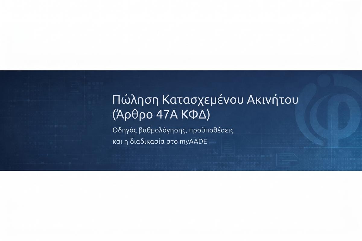 Πώληση Κατασχεμένου Ακινήτου (Άρθρο 47Α ΚΦΔ): Οδηγός βαθμολόγησης, προϋποθέσεις και η διαδικασία στο myAADE