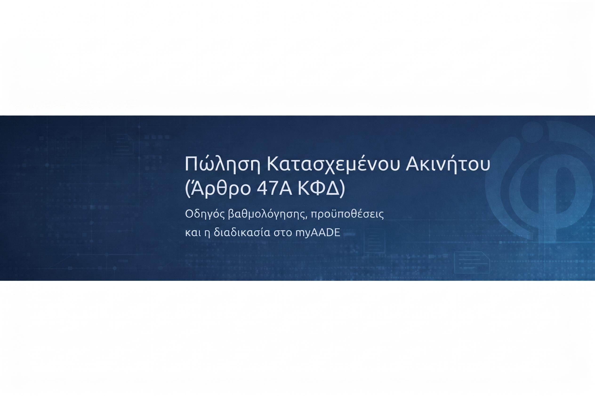 Πώληση Κατασχεμένου Ακινήτου (Άρθρο 47Α ΚΦΔ): Οδηγός βαθμολόγησης, προϋποθέσεις και η διαδικασία στο myAADE