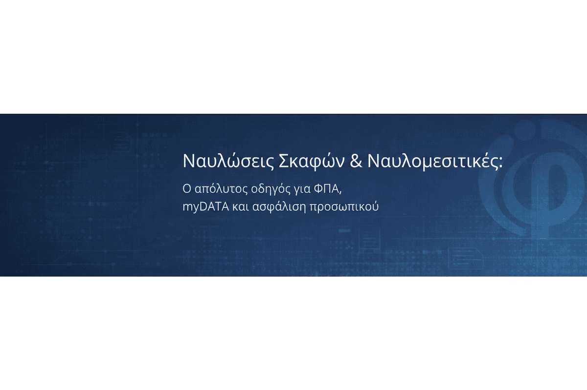 Ναυλώσεις Σκαφών & Ναυλομεσιτικές: Ο απόλυτος οδηγός για ΦΠΑ, myDATA και ασφάλιση προσωπικού